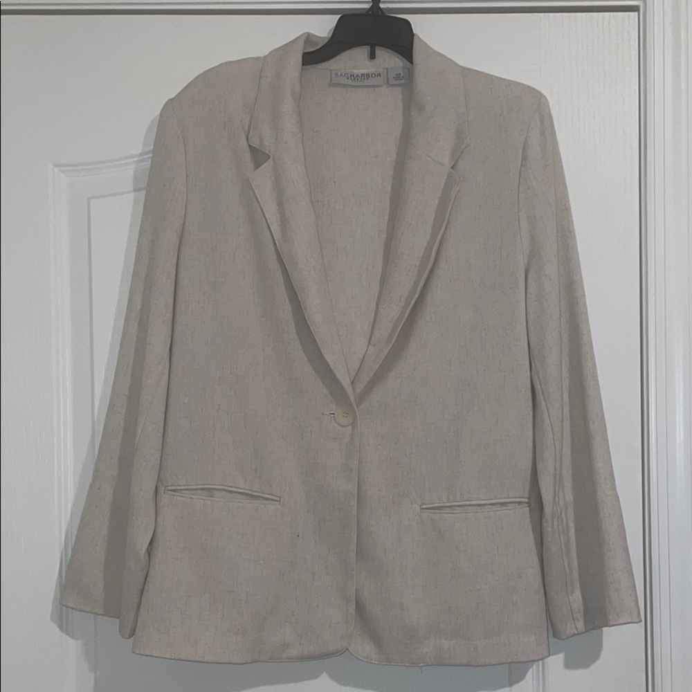 Sag Harbor Cream Blazer Tailored Suit Jacket